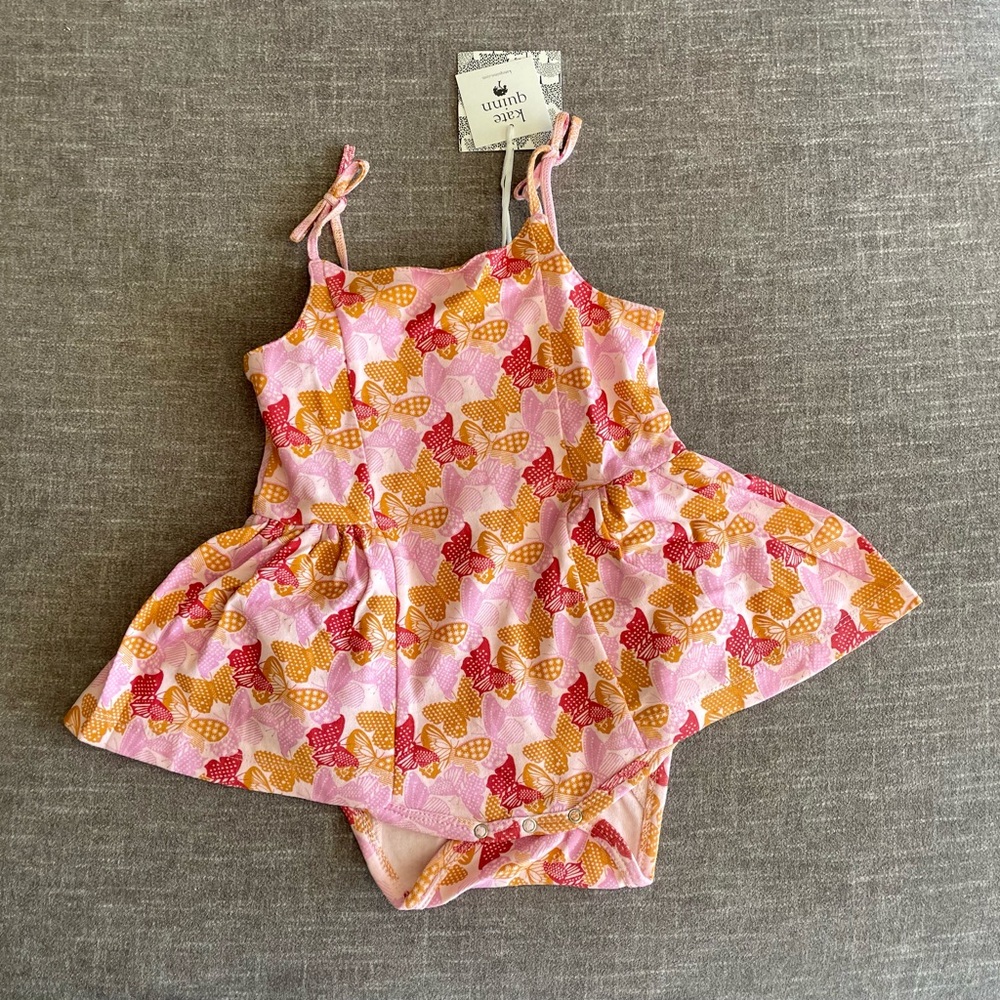 Kate Quinn 2T Tie Strap Ballerina in Mod Butterflies NWT